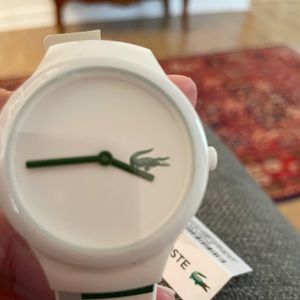 NEW WITH TAGS LACOSTE WATCH WHITE SILICONE STRAP